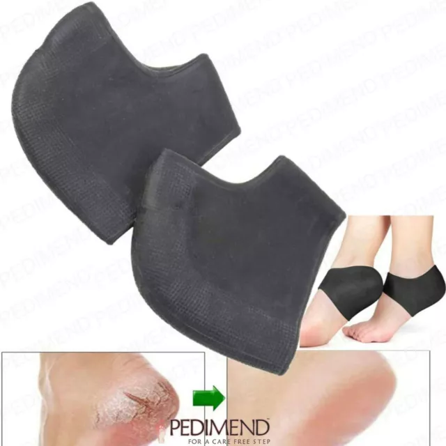 Pedimend Gel Heel Pain Relief Protectors-For Cracked And Sore Feet-PAIR