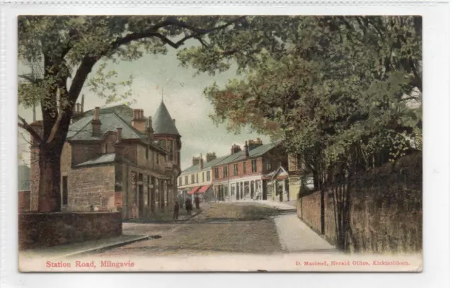 STATION ROAD, MILNGAVIE: Dunbartonshire postcard (C78502)