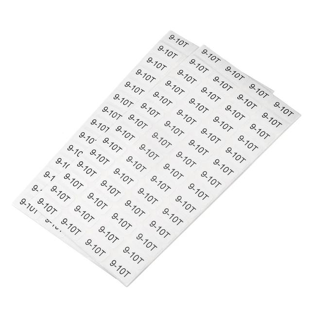 9-10T Vestiti Misura Adesiva Etichetta Abbigliamento Codifica 9 a 10 2 Fogli