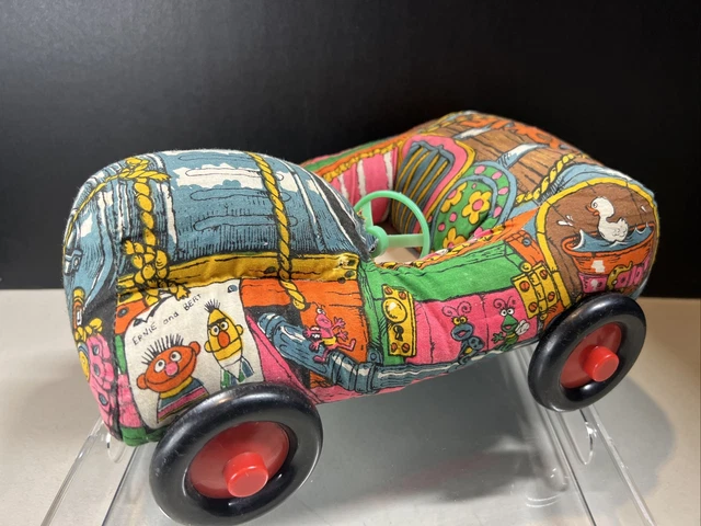 Sesame Street Knickerbocker Cloth Rag Toy Car 1970’s Ernie And Bert Rare Vintage