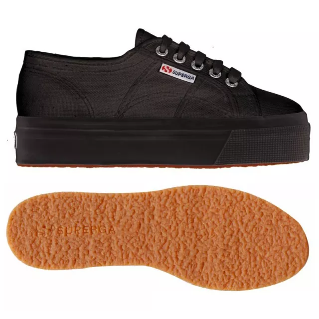 Superga Chaussures Femme Compensées Noir 2790 Acotw Up Et Bas S0001L0 Full Black