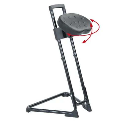 Bügelstehhilfe Stehhilfe Ergonomisch Stehstuhl Bügelstuhl 60-80cm 120kg schwarz