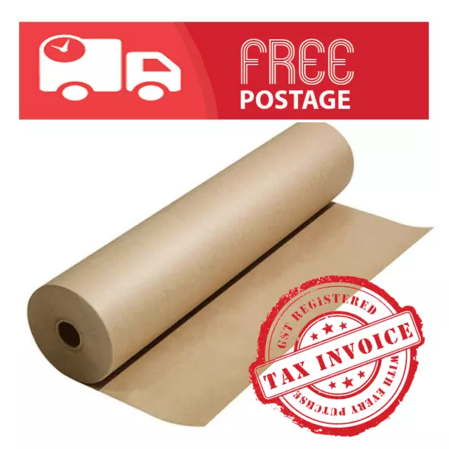 Brown Packaging Kraft Paper Roll 80GSM Food Grade AU MADE 450-900mm