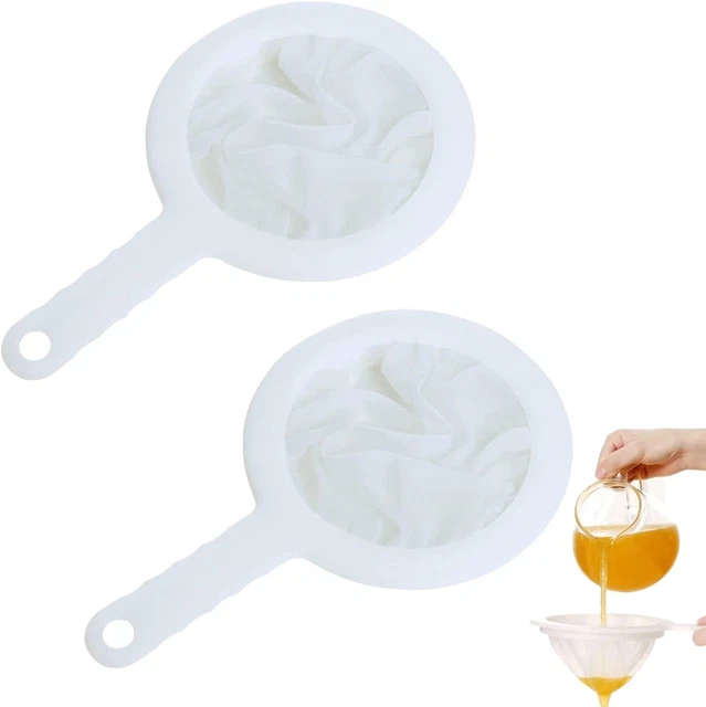 Colador de malla fina nailon comida yogur tamiz malla plástico colador con mango