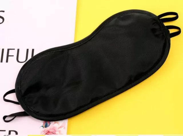 SOFT EYE SLEEPING  MASK TRAVEL Mask SLEEP COVER NAP REST BLINDFOLD - Black Mask