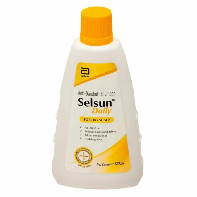 Selsun Daily Anti-Dandruff Shampoo for Dry Scalp Reduces Flaking & Itching 120ml