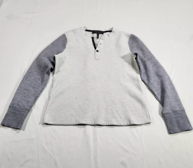 rag & bone Gregory Henley Thermal Gray Sweater Merino Wool Blend Womens Med