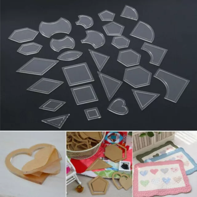 Set Von 54 Acryl Lineal Quilt Patchwork Schablone Nähen DIY Werkzeug Basteln