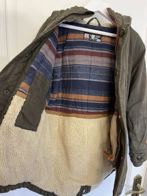 Cappotto con cappuccio foderato sherpa verde cachi Next Age 7 ragazzi ragazze