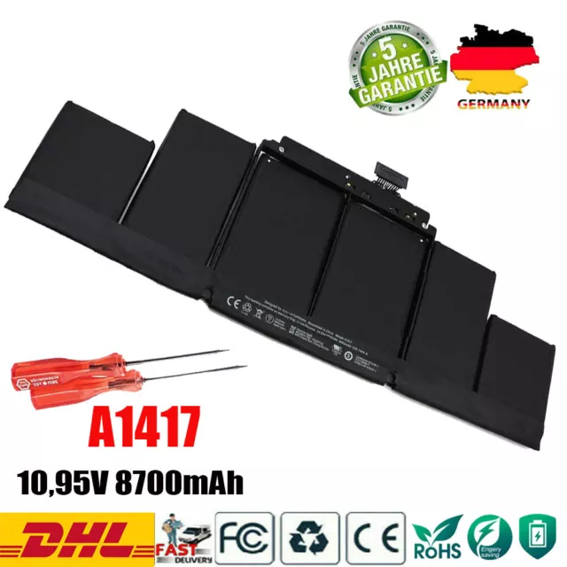 Batteria A1417 per Apple MacBook Pro 15" Retina A1398 metà 2012 inizio 2013 fine 2013