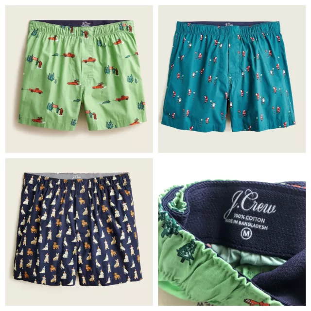 NWT J.CREW MEN'S Cotton Printed boxers Underwear, YOUR CHOICE, Size: M (Medium)