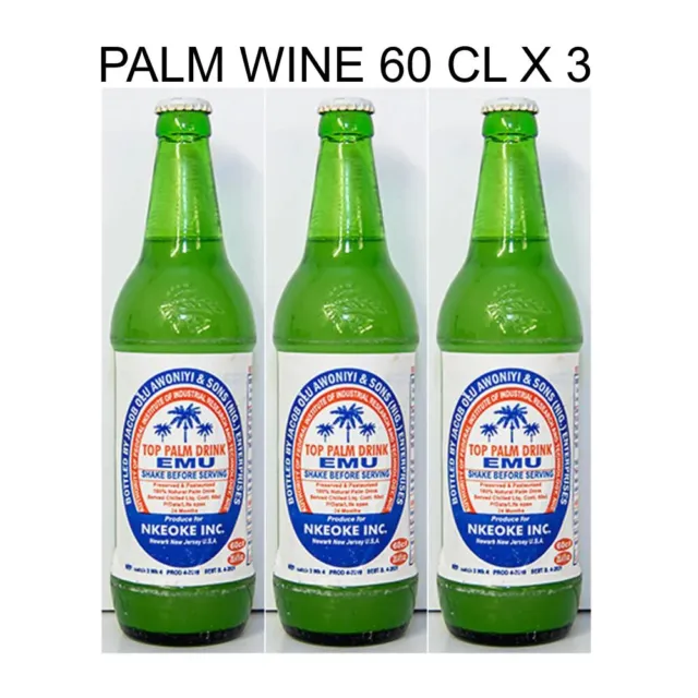 Palm wine top palm juice emu linfa vino di palma 60 cl x 3 bottiglie africa
