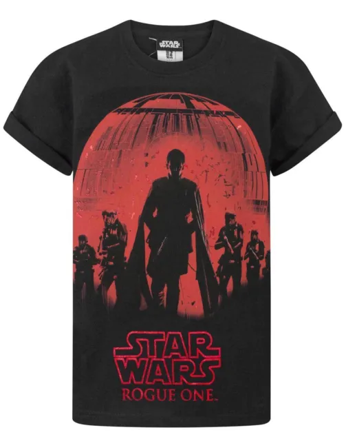 T-shirt Star Wars Kids Boys Rogue One Caratteri Movie Red Foil Top