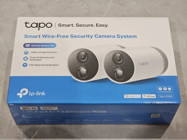 TP-Link Tapo C400S2 Smart Wire-Free Security 2 Camera System - Brand New Sealed