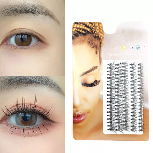 ✿ Faux Cils Naturel Faux Vison Cil Greffage 100 Cluster Femme Beauté Hauteur *