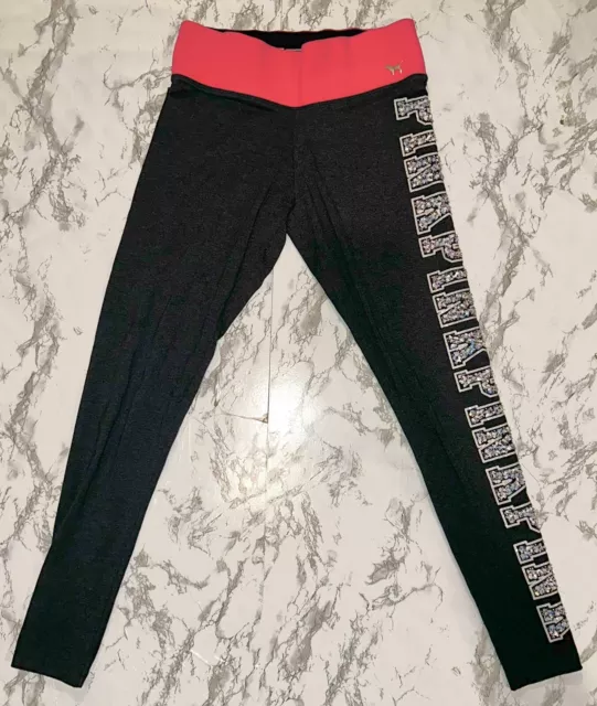 VICTORIA'S SECRET PINK High Waist Full Length Leggings Black Multi-Color  Medium $44.95 - PicClick