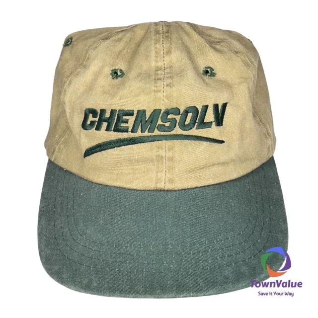 Chemsolv Mens Baseball Cap Hat Beige Green Strapback Embroidered One Size