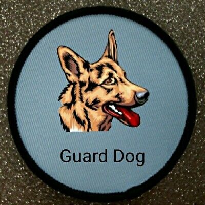 3" German Shepherd Guard Dog Sublimation Iron Or Sew On Patch Badge