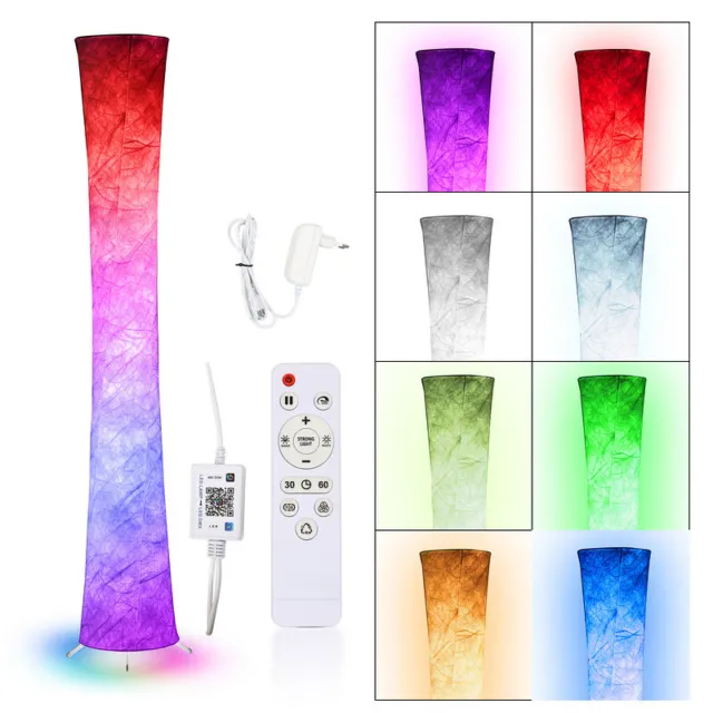 LED Stehleuchte bunt Eckleuchte Stehlampe Dimmbar Lichtsäule LED RGB 156cm