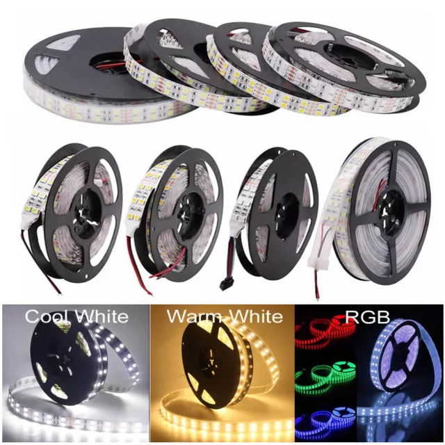 Double Rangée 5m 5050 RGB Blanc 600 LED Bande Ruban Strip Flexible Lampe Lumière