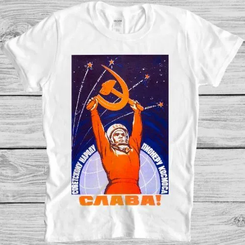 T-shirt astronauta sovietica URSS propaganda spaziale retrò fantastica maglietta regalo M331