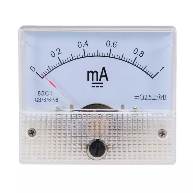 Einbau Amperemeter Einbauinstrument 0 - 1mA DC Messinstrument Analog  Panel 85C1