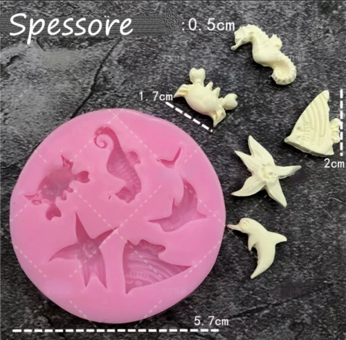 Stampo Silicone Cake Design Pesci Mare Estate Pasta Zucchero Fondente alimentare