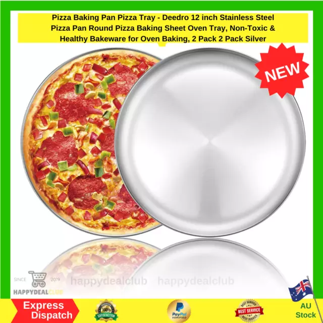 2 Pack Pizza Baking Pan Pizza Tray 12 Stainless Steel Pizza Pan Round Tray New