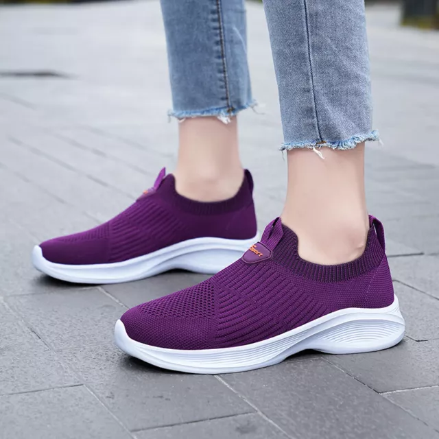 Scarpe da ginnastica morbide da donna calzini slip on jogging scarpe casual comode 3