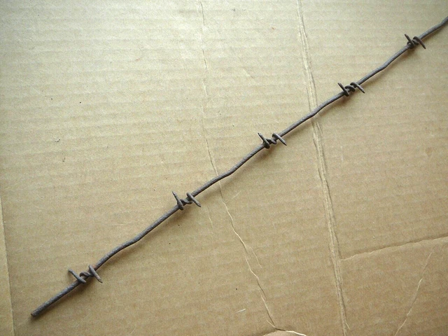EDENBORN'S SWAGGED ON TWO POINT WIDE WRAP on KINKED LINE - ANTIQUE BARBED WIRE