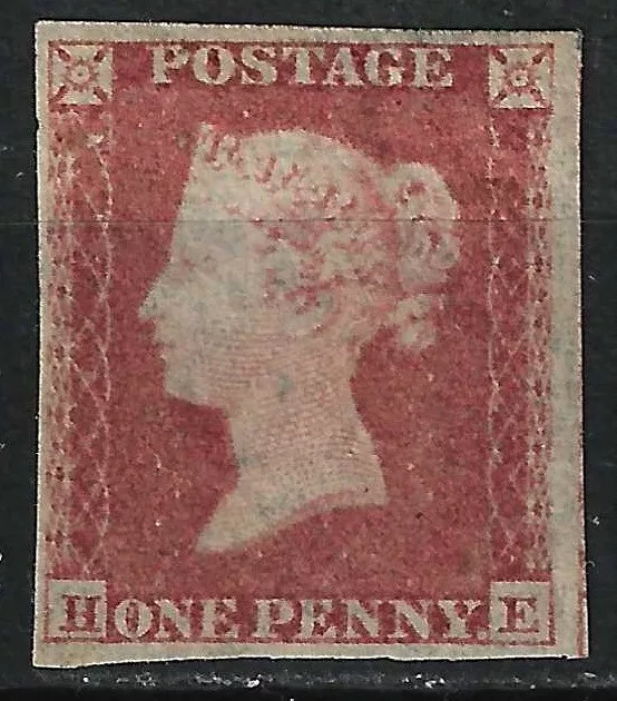 GB SG8 QV 1841 1d rosso-marrone, HE, 4 margini, montato come nuovo, gomma piena