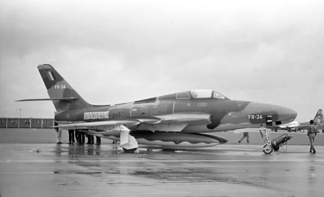 42 Sqn, Belgian AF, RF-84F Thunderflash, FR-34 at Alconbury - original B&W neg