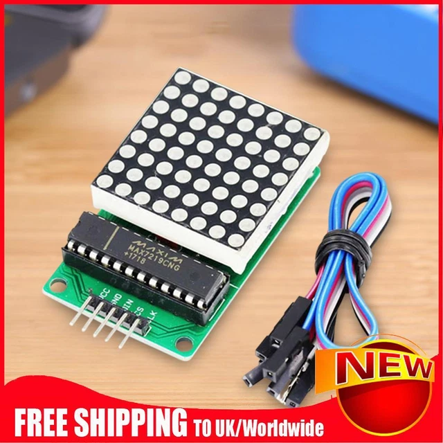 MAX7219 DISPLAY MODULE 5V 8x8 Dot Matrix Module 4 Fixing Screw Holes £3 ...