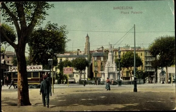 Ak Barcelona Katalonien Spanien, Plaza Palacio - 2978045