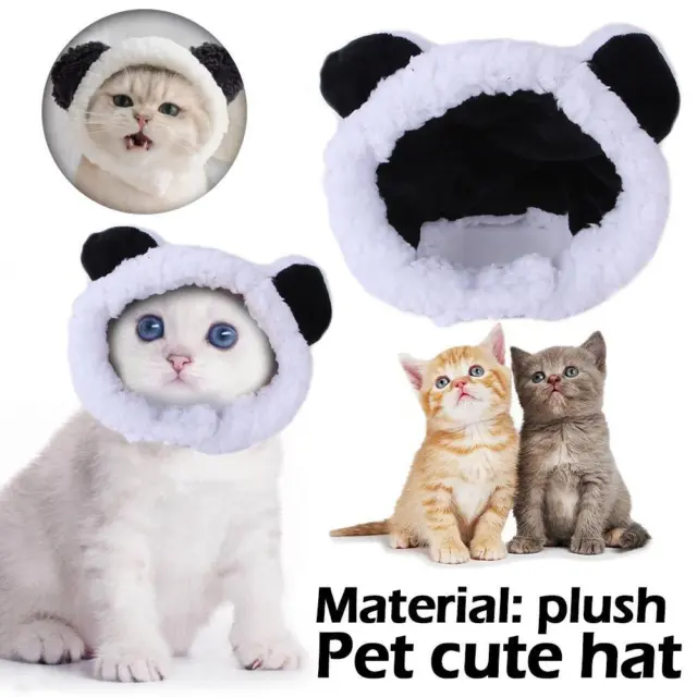 Cute for Cat Hat with Ears Small Dog Panda Shape Headwear Holiday Acces.