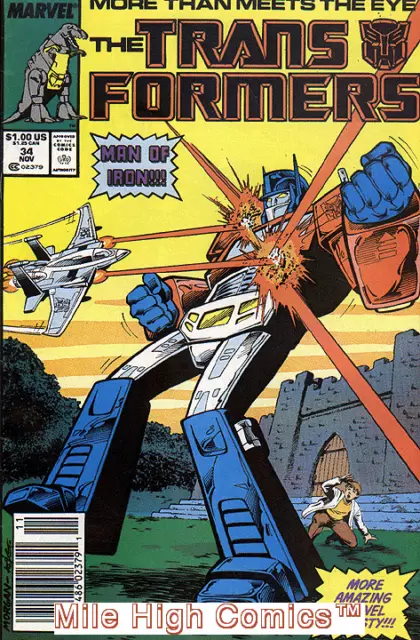 TRANSFORMERS   (1984 Series)  (MARVEL) #34 NEWSSTAND Very Fine Comics Book