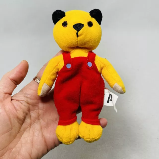 Vintage McDonald Sooty Plush 6” Ring Chain British Bear Yellow Overalls Outfit