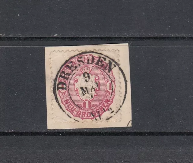 Altdeutschland Sachsen -  Michel-Nr. 16 gestempelt auf Briefstück