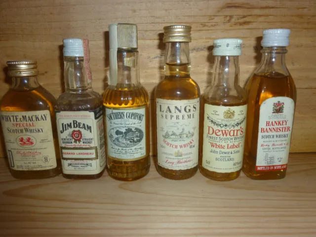 Lot 6 mignonnettes SCOTCH WHISKY Bourbon miniature bouteille mignon