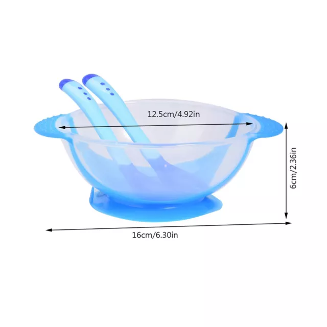 (blue)Baby Bowls 16 * 12.5 * 6cm Suction Cup Bowl For Baby Toddlers