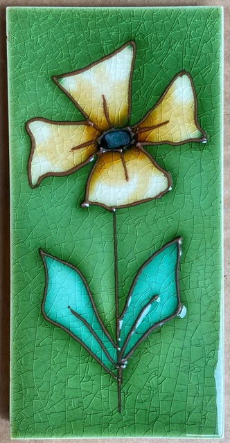 England - Antique Art Nouveau Majolica Border Tile C1900