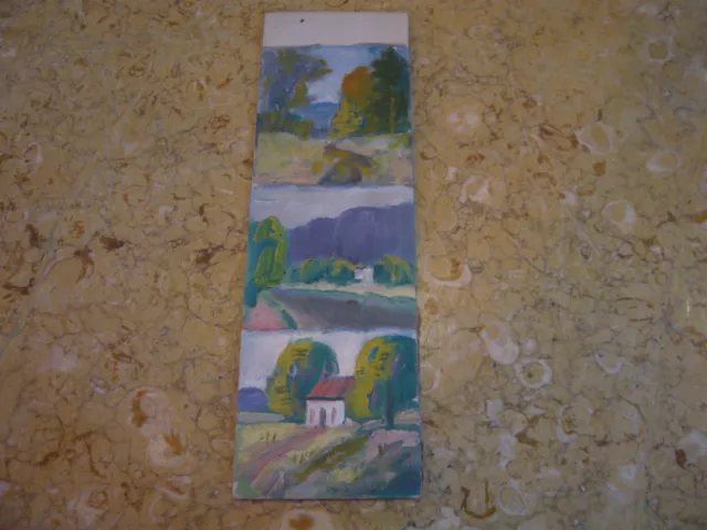 Antique Early 20th Century Vtg E Un Trego Oil On Board 3 Landscape Painting