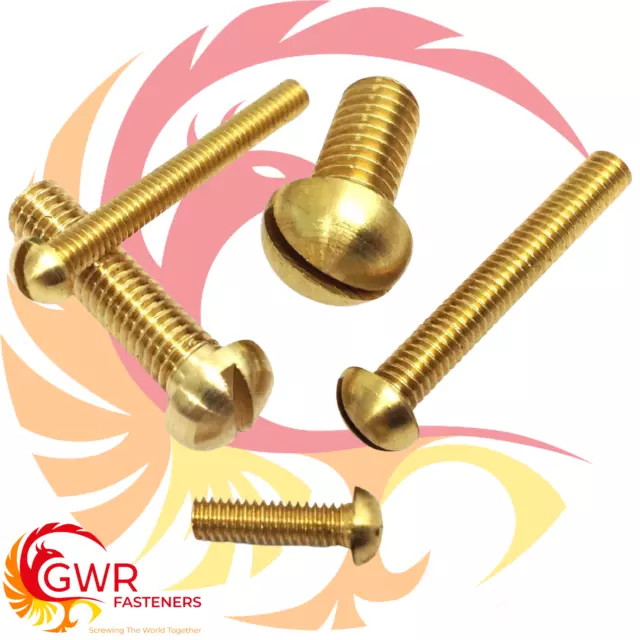 0BA 2BA 3BA 4BA 5BA 6BA 8BA 9BA 10BA Brass Round Head Screws - Slotted Roundhead