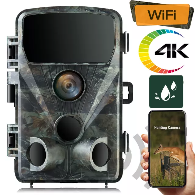 4K Trail Camera 42MP WLAN Wildkamera IR Nachtsicht Jagdkamera Überwachungskamera