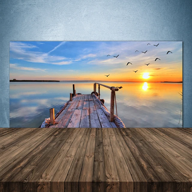 Crédence De Cuisine Tulup – Verre – Motif Pont Mer – 120x60 Cm – NEUVE