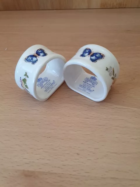 Aynsley Fine Bone China - Cottage Garden Napkin Rings. Plants and Butterfly X 2