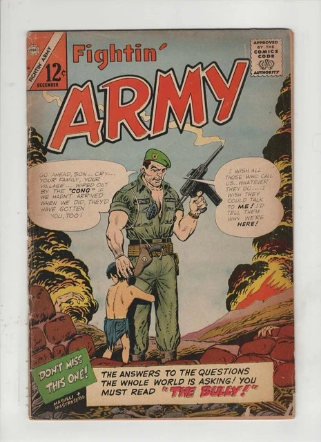 FIGHTIN' ARMY #66 VG-, Green Beret Viet Nam story "The Bully", Charlton war, '65