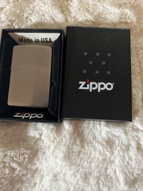 Zippo Reg Brush Fin Chrome  Lighter ,  # 150, New In Box Made In USA