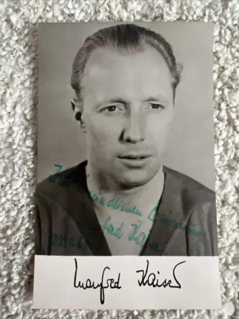 Fußball Autogrammkarte / Manfred Kaiser / Nationalmannschaft DDR / Signiert