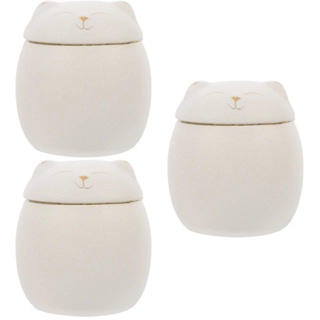 3 Pack Blanche Céramique Cendres Commémoratives Pour Animaux De Compagnie Doux